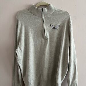 Philadelphia Eagles Cutter & Buck Light Gray Zip-Up Sweater